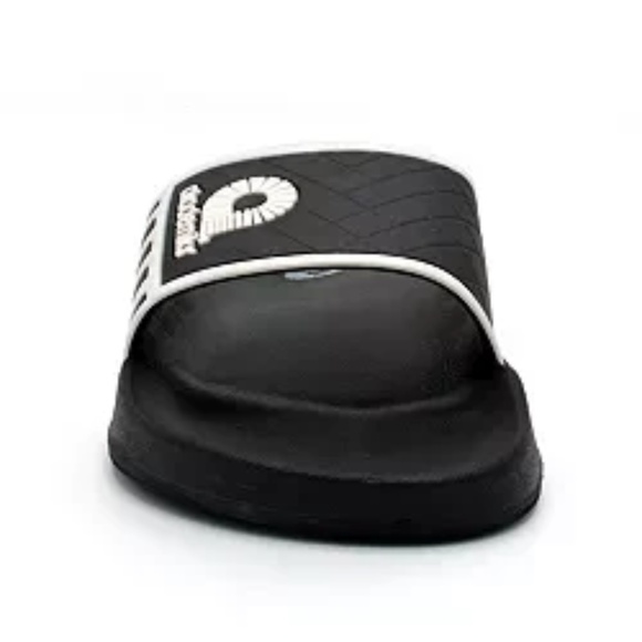 NEW Men's Akademiks Cross Side Striped Logo Black Slide Slippers 13 - Picture 12 of 17